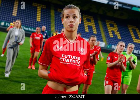 SITTARD - 01.05.2024, Fortuna Sittard Stadion, Fußball, niederländisches Azerion Vrouwen Eredivisie, Saison 2023 - 2024. Fortuna Sittard - FC Twente (Frau), enttäuscht Credit: Pro Shots/Alamy Live News Stockfoto