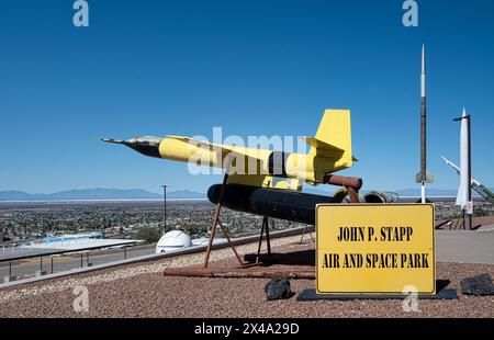 Eine X-7A-Rakete von Lockeheed im Muesum of Space History, John P Stapp Air & Space Park, Alamogordo, NM, USA Stockfoto