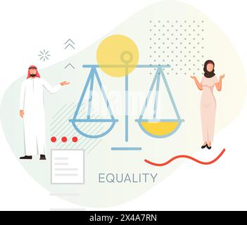 Geschlechtergleichstellung am Arbeitsplatz und Geschlechtergleichstellung in MENA - ESG - Stock Illustration als EPS 10-Datei Stock Vektor