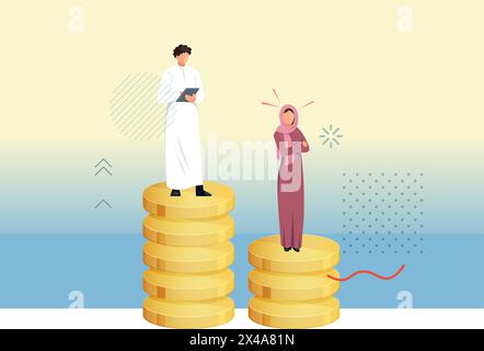 Geschlechtergleichstellung am Arbeitsplatz und Geschlechtergleichstellung in MENA - ESG - Stock Illustration als EPS 10-Datei Stock Vektor