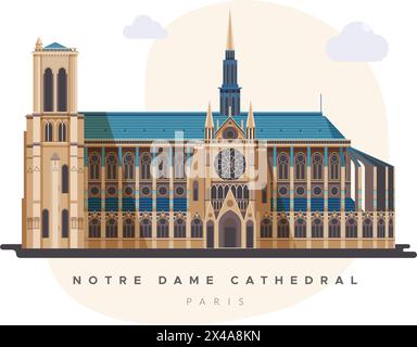 Kathedrale Notre Dame - Paris - Stock Illustration als EPS 10 Datei Stock Vektor