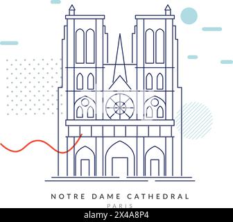 Kathedrale Notre Dame - Paris - Stock Illustration als EPS 10 Datei Stock Vektor