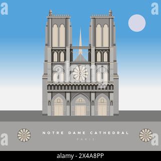 Kathedrale Notre Dame - Paris - Stock Illustration als EPS 10 Datei Stock Vektor