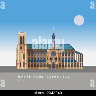 Kathedrale Notre Dame - Paris - Stock Illustration als EPS 10 Datei Stock Vektor