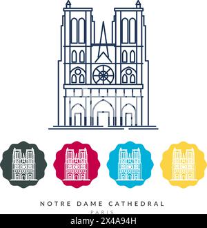 Kathedrale Notre Dame - Paris - Stock Illustration als EPS 10 Datei Stock Vektor