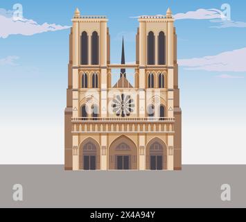 Kathedrale Notre Dame - Paris - Stock Illustration als EPS 10 Datei Stock Vektor