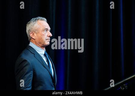 New York City, Usa. Mai 2024. Robert F. Kennedy Jr. sprach auf einer Pressekonferenz in Brooklyn, New York City. (Foto: Michael Brochstein/SIPA USA) Credit: SIPA USA/Alamy Live News Stockfoto