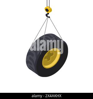 Reifenservicekonzept auf weißem Hintergrund. Vektor Stock Vektor