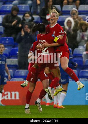 Prenton Park Stadium, Großbritannien. Mai 2024. Taylor Hinds (12 Liverpool) feiert das Tor während der Barclays Women Super League zwischen Liverpool und Chelsea im Prenton Park Stadium in Liverpool, England 1. Mai 2024 | Foto: Jayde Chamberlain/SPP. Jayde Chamberlain/SPP (Jayde Chamberlain/SPP) Credit: SPP Sport Press Photo. /Alamy Live News Stockfoto