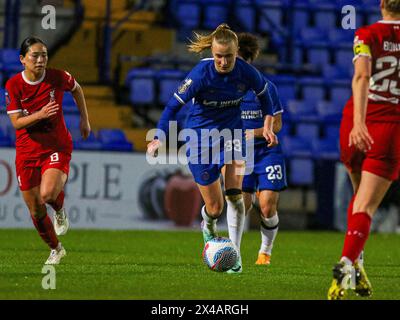 Prenton Park Stadium, Großbritannien. Mai 2024. Aggie Beever-Jones (33 Chelsea) während der Barclays Women Super League zwischen Liverpool und Chelsea im Prenton Park Stadium in Liverpool, England 1. Mai 2024 | Foto: Jayde Chamberlain/SPP. Jayde Chamberlain/SPP (Jayde Chamberlain/SPP) Credit: SPP Sport Press Photo. /Alamy Live News Stockfoto