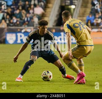 CHESTER, PA, USA - 27. APRIL 2024 - MLS-Spiel zwischen Philadelphia Union und Real Salt Lake im Subaru Park. Stockfoto