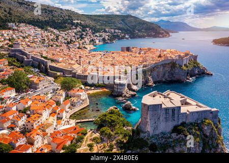 Fort Lovrijenac von Dubrovnik Stadt Kroatien. Festung Lovrijenac, über dem Westhafen. Dubrovnik historische Stadt Kroatien in Dalmatien. UNESCO-Welt Stockfoto