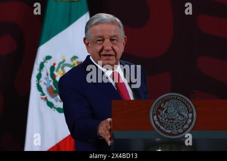 Nicht exklusiv: Präsident Mexikos, Andrés Manuel López Obrador, spricht während einer über die Vereinbarung zur Einrichtung des Sozialversicherungsfonds Stockfoto