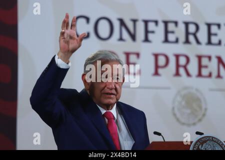 Nicht exklusiv: Präsident Mexikos, Andrés Manuel López Obrador, spricht während einer über die Vereinbarung zur Einrichtung des Sozialversicherungsfonds Stockfoto