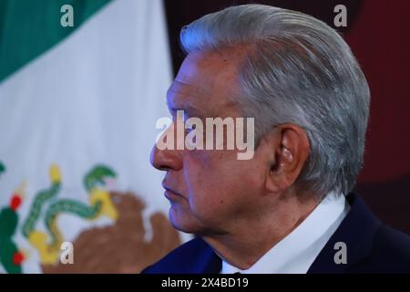 Nicht exklusiv: Präsident Mexikos, Andrés Manuel López Obrador, spricht während einer über die Vereinbarung zur Einrichtung des Sozialversicherungsfonds Stockfoto