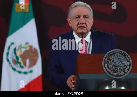 Nicht exklusiv: Präsident Mexikos, Andrés Manuel López Obrador, spricht während einer über die Vereinbarung zur Einrichtung des Sozialversicherungsfonds Stockfoto