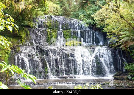 Purakaunui Falls, Purakaunui, Catlins Coast, Otago, Neuseeland Stockfoto