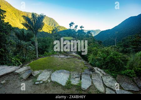 Versteckte antike Ruinen der Tayrona Zivilisation Ciudad Perdida im Herzen des kolumbianischen Dschungels verlorene Stadt Teyuna. Santa Marta, Sierra Nevada Mount Stockfoto