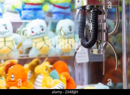 Claw Machine Game Arcade Entertainment Hintergrund Stockfoto