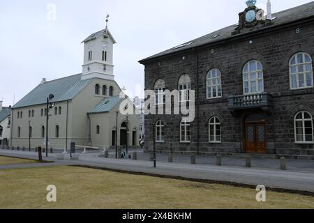 Parlamentsgebäude in Reykjavik, Island Stockfoto