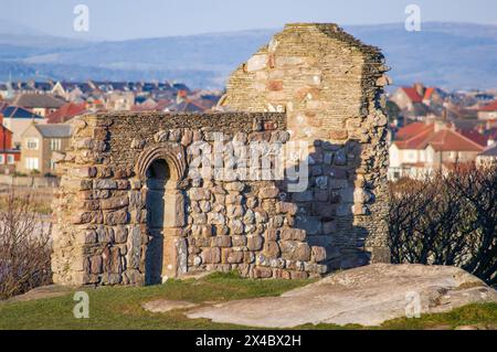 St Patrick's Chapel Heysham, Lancashire, England, Vereinigtes Königreich, Scheduled Ancient Monument. Stockfoto