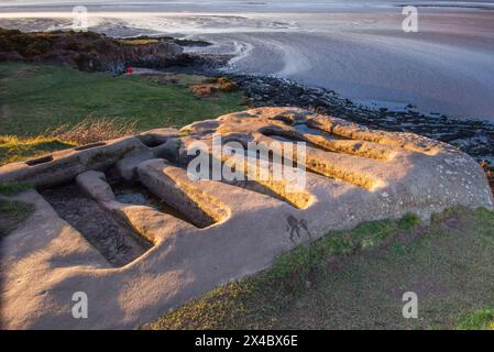 St Patrick's Chapel Heysham, Lancashire, England, Vereinigtes Königreich, Scheduled Ancient Monument. Stockfoto