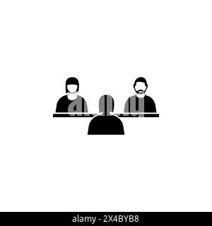 Politische Debatten flache Vektor-Ikone. Einfaches, ausgefülltes Symbol auf weißem Hintergrund. Politische Debatten unterzeichnen Designvorlage für Web- und mobile UI-ele Stock Vektor