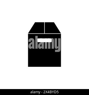 Flaches Vektorsymbol für Karton mit langem Karton. Einfaches, ausgefülltes Symbol auf weißem Hintergrund. Design-Vorlage für Schild mit langer Kartonverpackung für Web- und m Stock Vektor