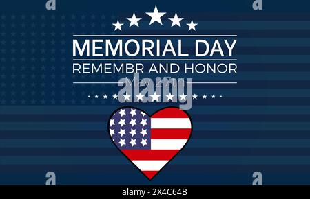 Memorial Day Stolz Feiertag Vektor Illustration. Patriotische Erinnerungsvorlage für Banner, Karte, Hintergrund. Stock Vektor