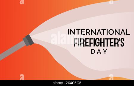 Internationaler Feuerwehrtag sichere und gesunde funktionierende Vektor-Illustration. Vektor-Vorlage für Banner, Karte, Hintergrund. Stock Vektor