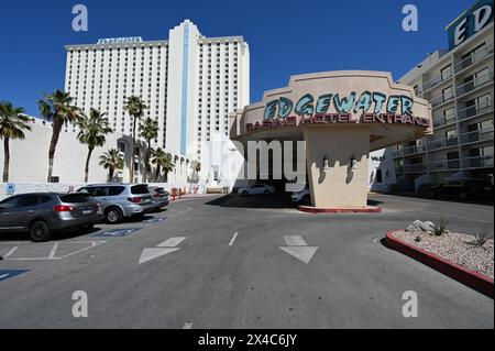 Die Frontage des Edgewater Hotels in Laughlin, Nevada. Stockfoto