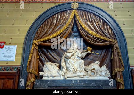 Grabbild des Herzens von König Johannes II. Kasimir Vasa in der Abbaye de Saint-Germain-des-Prés in Paris. Die Kirche Saint-Germain-des-Prés befindet sich im Stockfoto