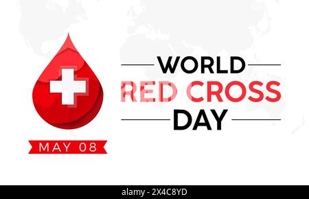 Welt Rotes Kreuz und Roter Halbmond Tag Gesundheit Bewusstsein Vektor Illustration. Vektor-Vorlage für Banner, Karte, Hintergrund. Stock Vektor