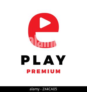 Initial Letter E Play Button Symbol Vektor Logo Vorlage Illustration Design Stock Vektor