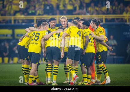 Dortmund, Deutschland. Mai 2024. Teamkreis BVB Borussia Dortmund - Paris Saint-Germain 01.05.2024 Copyright (nur für journalistische Zwecke) by Stockfoto