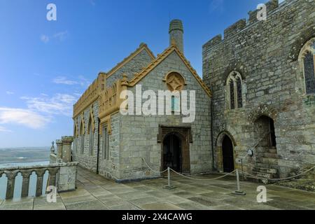 Kirche St. Michael & All Angels auf St. Michael's Mount Castle, Marazion, Penzance, Cornwall, England, Vereinigtes Königreich Stockfoto