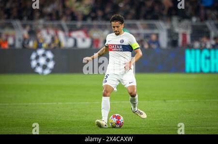 Dortmund, Deutschland. Mai 2024. Marquinhos (Paris) Borussia Dortmund - Paris Saint-Germain 01.05.2024 Copyright (nur für journalistische Zwecke) Stockfoto