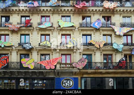 Paris, Frankreich - 11. März 2024. Außenfassade von 59 Rivoli, Kunstgalerie und Museum in Paris, Frankreich. Stockfoto