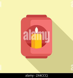 Brennende Kerze unter Öl Symbol flacher Vektor. Brandverbrennung. Glühlampe mit natürlichem Licht Stock Vektor