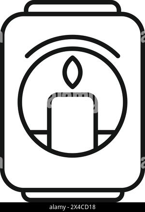 Brennende Kerze unter Öl Symbol Umrissvektor. Brandverbrennung. Glühlampe mit natürlichem Licht Stock Vektor