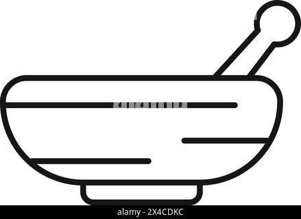 Musikalische Schüssel Symbol Umrissvektor. Schallenergie. Traditionelles Zen Relax Stock Vektor