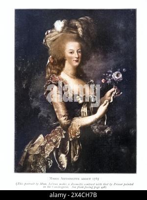 Marie Antoinette kolorierte um 1785 die französische Revolution von der Zeit Ludwigs 14 bis zur Ankunft Napoleons durch Wheeler, Harold Felix Baker, veröffentlicht 1913 Stockfoto