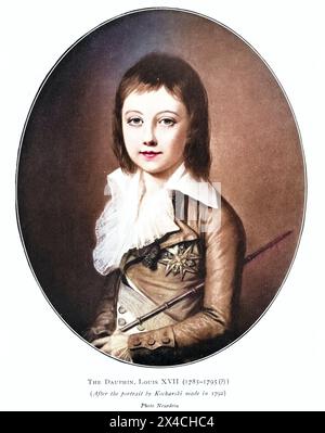 Der Dauphin, Ludwig XVII (1785-1795 (?) ) Colorierte von der französischen Revolution vom Zeitalter Ludwigs 14 bis zur Ankunft Napoleons von Wheeler, Harold Felix Baker, veröffentlicht 1913 Stockfoto