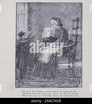 Aber was die Kinder angeht, Annie, es geht noch alles um mich, um die Bretter zu prasseln, meine Annie, die mich um zwei verlassen hat, Patter, sie geht, meine eigene kleine Annie, eine Annie wie du. Aus Golden Links in the Chain That Connected Mother, Home and Heaven, herausgegeben von Mrs. J. P. Newman; [Angeline Fähnrich Newman] Stockfoto