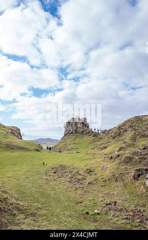 The Fairy Glen, eine geographische Formation aus Kalkstein, Uig, auf der schottischen Isle of Skye. Stockfoto