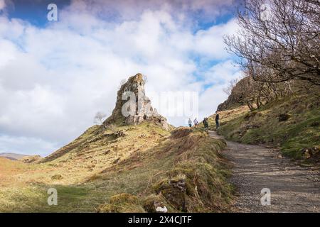 The Fairy Glen, eine geographische Formation aus Kalkstein, Uig, auf der schottischen Isle of Skye. Stockfoto