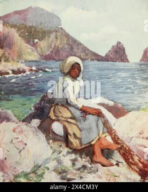 Fisher Girl of Capri aus dem Buch Naples VON AUGUSTINE FITZGERALD BESCHRIEBEN VON SYBIL FITZGERALD, DAS 1904 VON ADAM & CHARLES BLACK LONDON VERÖFFENTLICHT WURDE Stockfoto