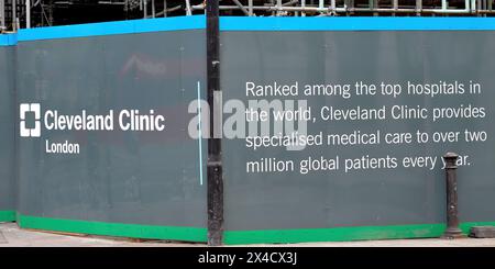 Rekonstruktion der Cleveland Clinic London am 33 Grosvenor Place, einem privaten Krankenhaus mit 184 Betten, das dem US-Betreiber Cleveland Clinic gehört Stockfoto