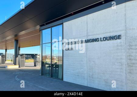 Porsche Charging Lounge Bingen am rhein, Power Charger Elektrofahrzeug, Ladestation, Elektrofahrzeug in Europa, alternative Energie, Technologie Stockfoto