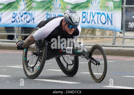 London Marathon 2024 21. April 2024 Rollstuhlrennen David Weir Stockfoto